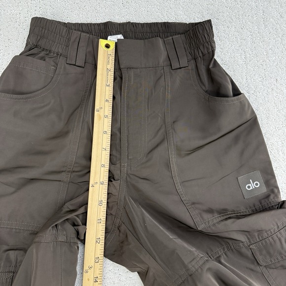 Alo High Waist Ski Moto Cargo Pant Brown Wide Leg XS Women $198 - Picture 12 of 15